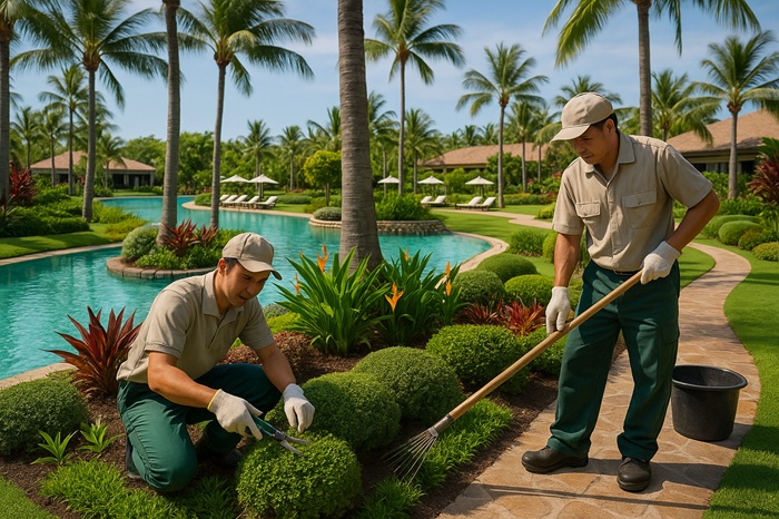 Thi công cảnh quan resort